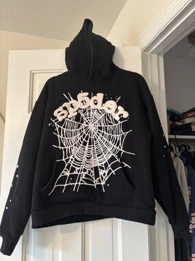 Sp5der OG Web Hoodie Black